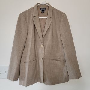 Lands' End Tan Blazer Suit Jacket Career Size 10P Uniform Coat 2 button